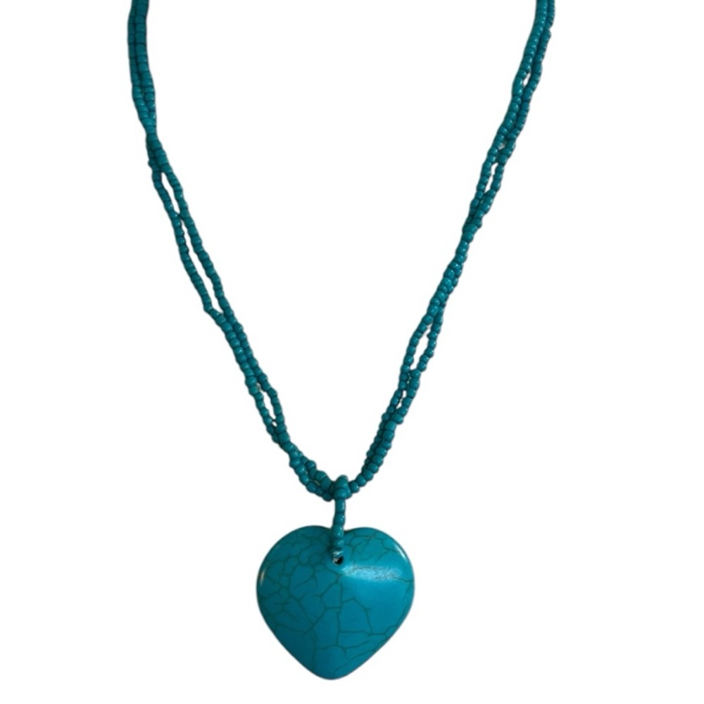 Beautiful Turquoise Heart Pendant Necklace NWT